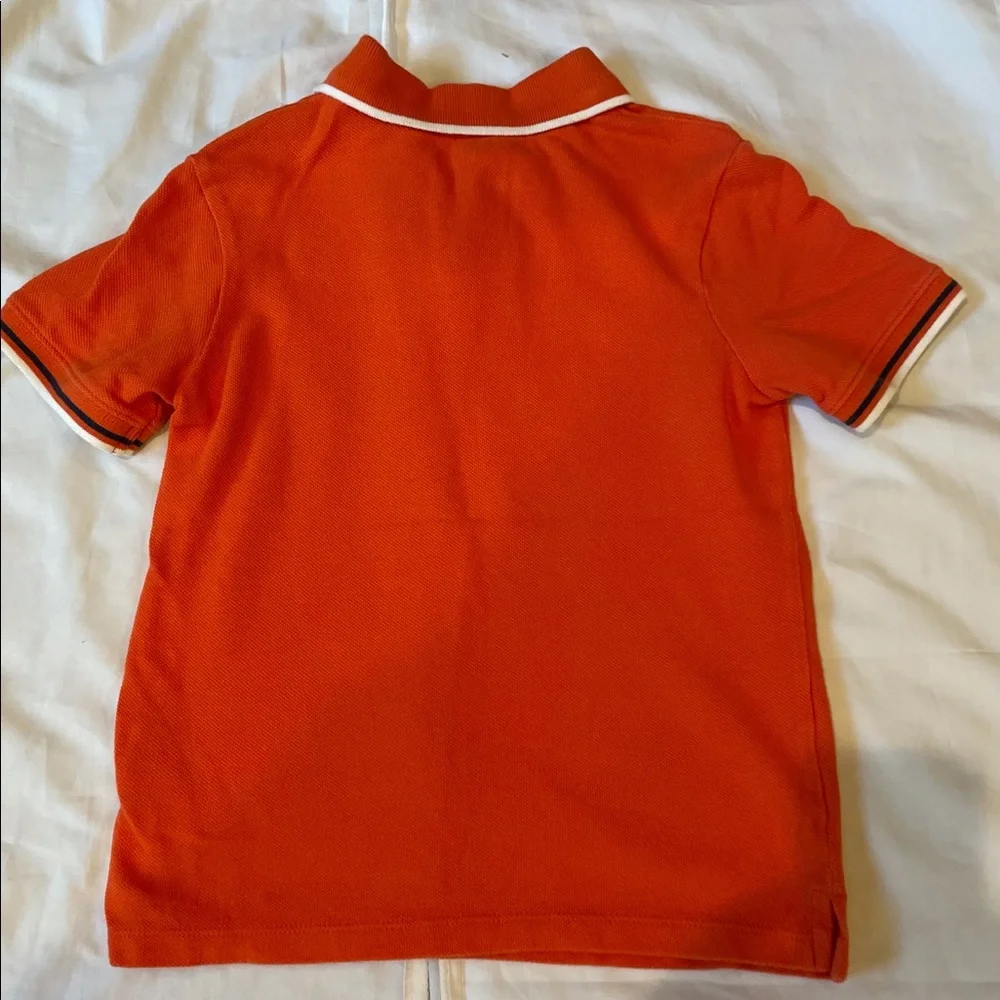 OshKosh B'gosh Boys Size 5 Orange BMX Graphic Polo Shirt Bike Rider Kids Top
